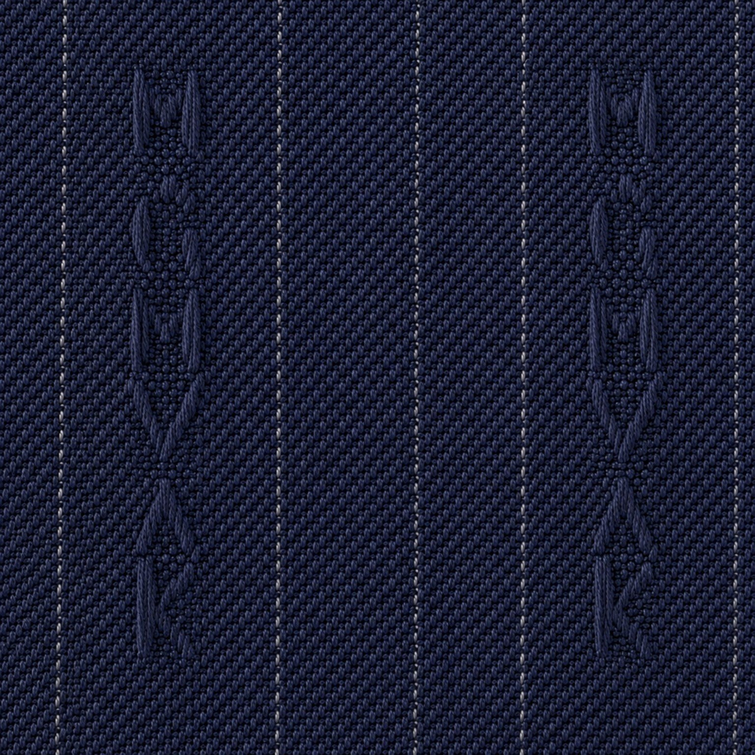 Custom uniform fabric with woven initials and identity